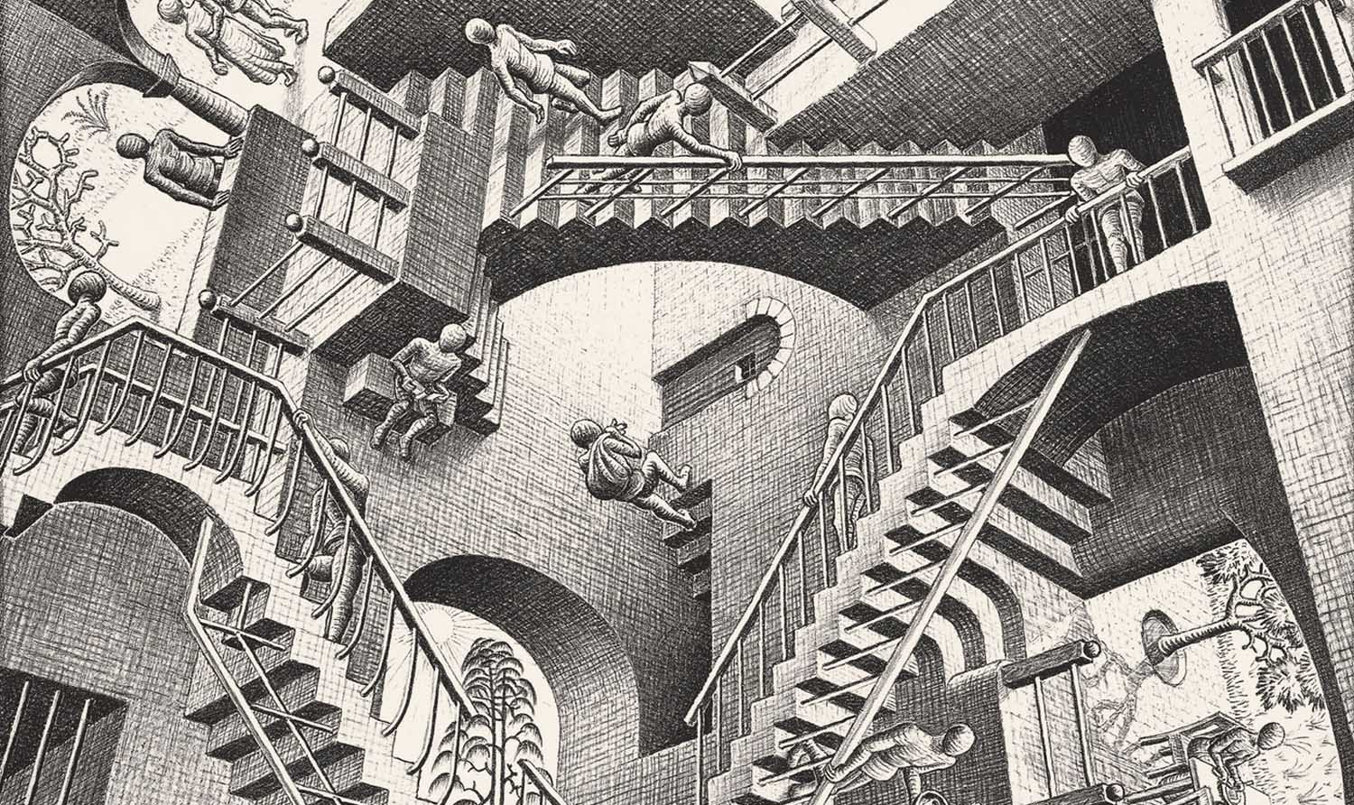 M.C. Escher, Relatività, 1953