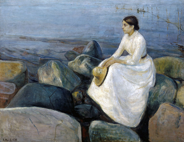 Edvard Munch - Summer night, Inger on the beach (1889)