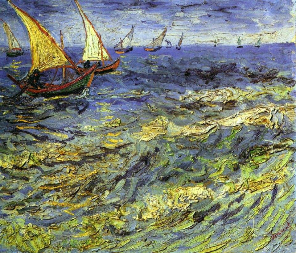 Vincent Van Gogh. Barche di pescatori sul mare